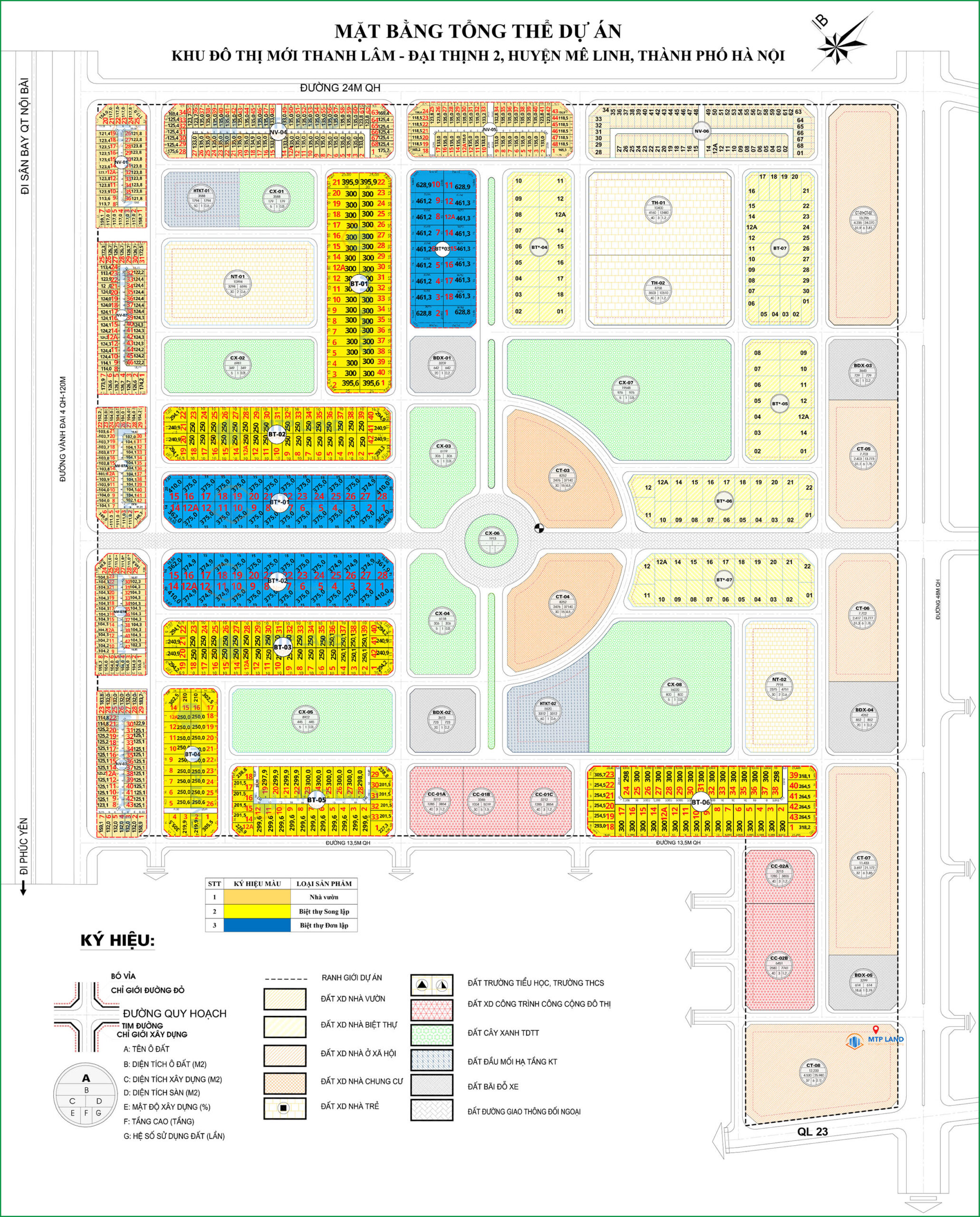mặt bằng tổng thể dự án Hud Mê Linh Central